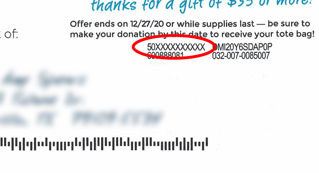 Mailing ID number on mailshop reply.