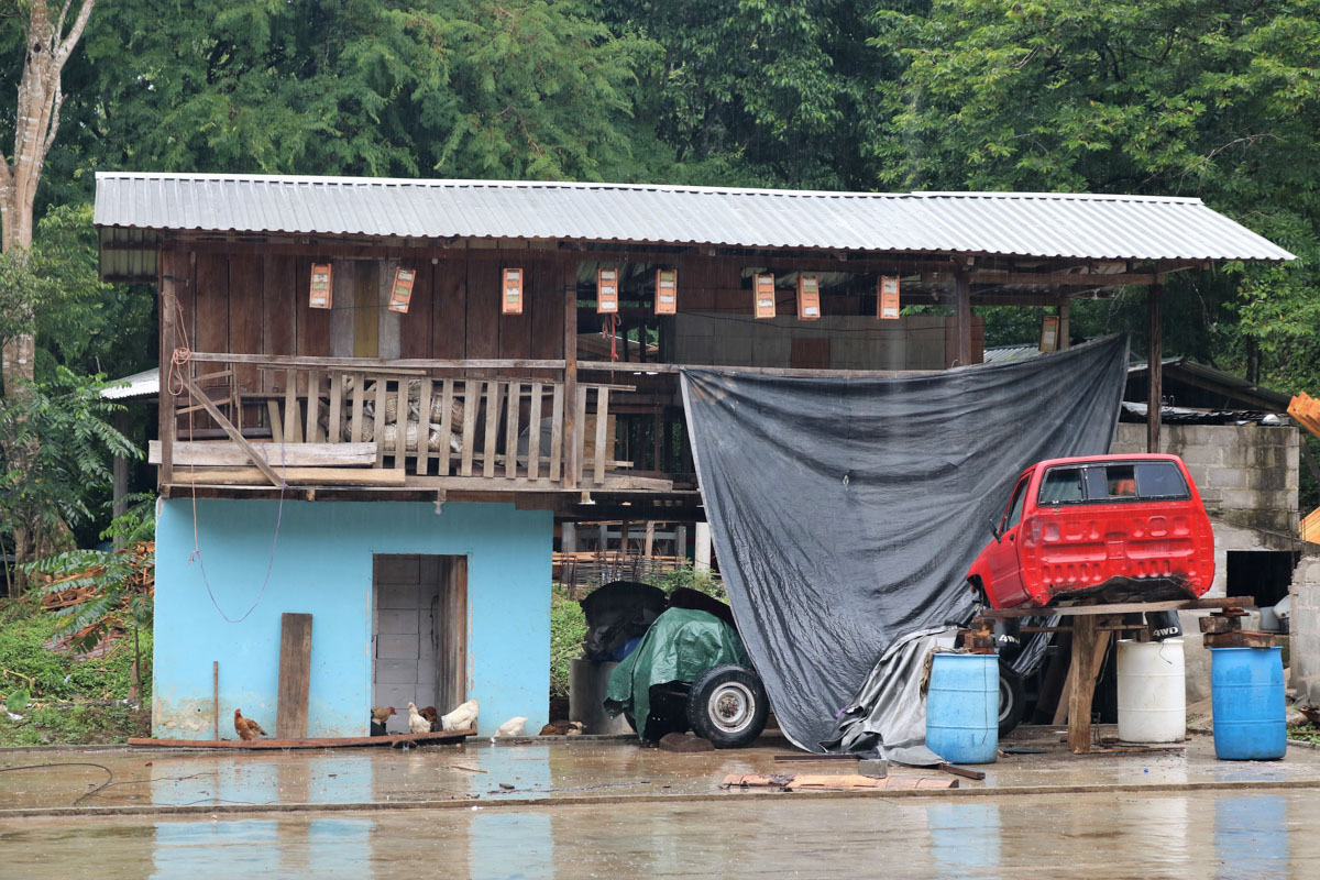 A building in Honduras destroyed by a hurricane.