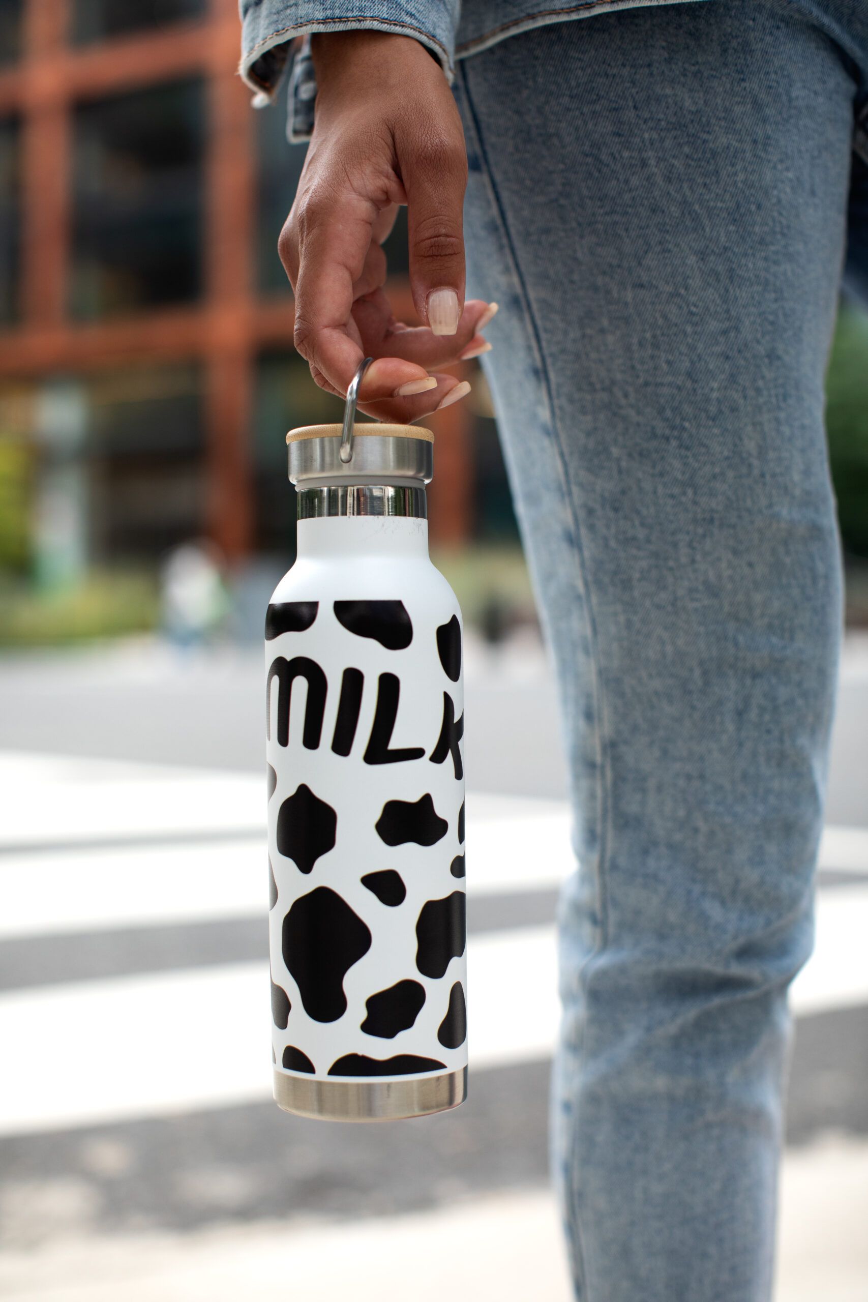 Cow Print Water Bottle