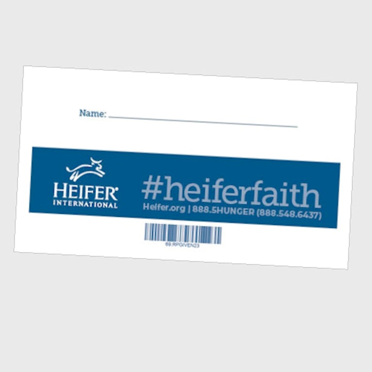 Heifer's faith giving envelope