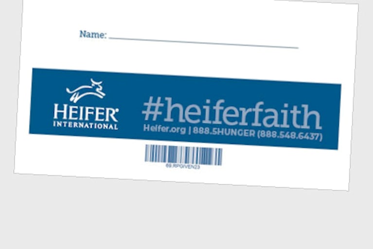Heifer's faith giving envelope