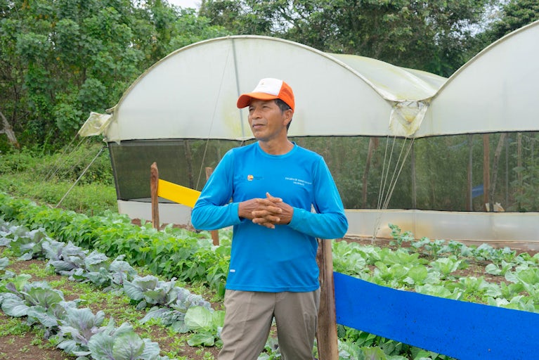 Nory Plua in his Farm in San Cristobal, Galápagos, Ecuador.