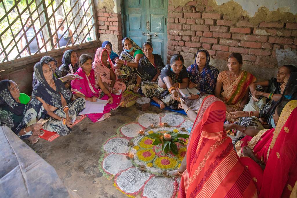 A self-help group meets in Bihar, India.