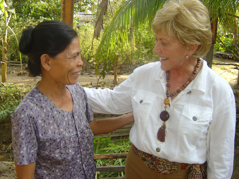 Former President and CEO of Heifer International Jo Luck in Vietnam.