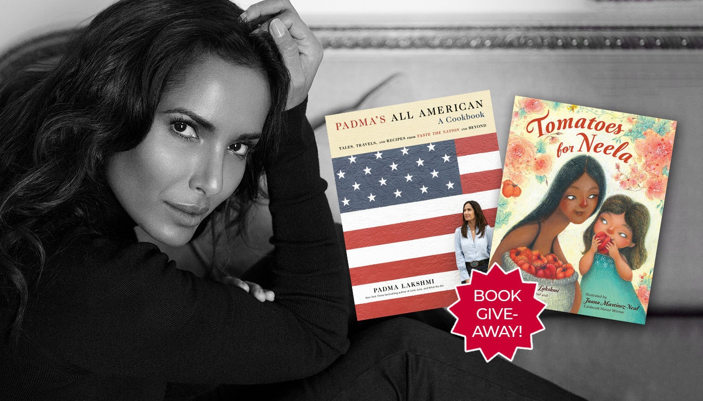 Padma Lakshmi with her book.