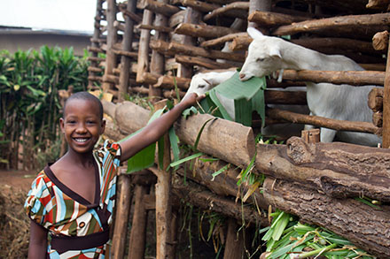 girl and goat