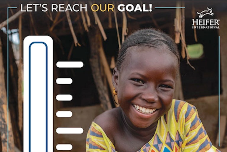 Poster of smiling girl holding eggs.