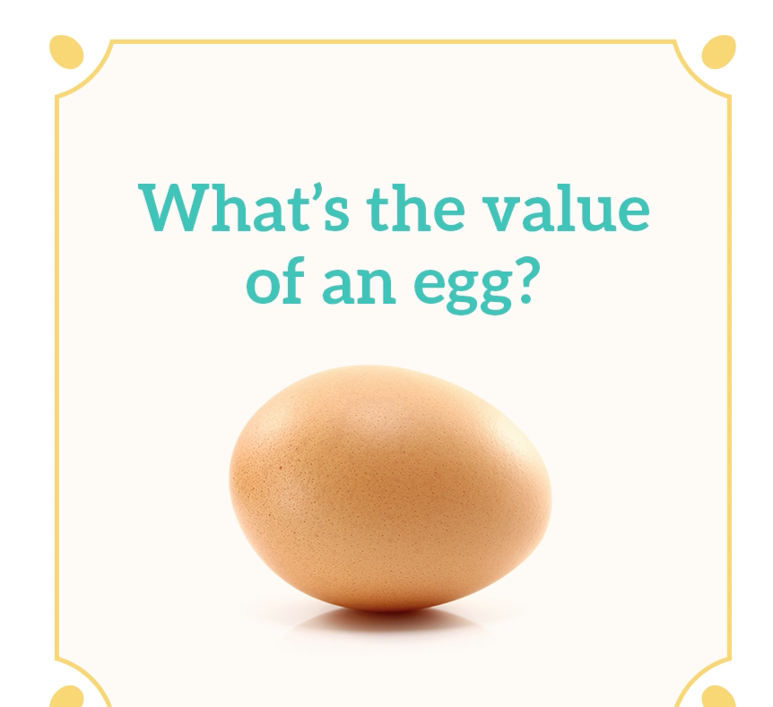 This Easter, share the gift on an egg. What's the value of an egg?