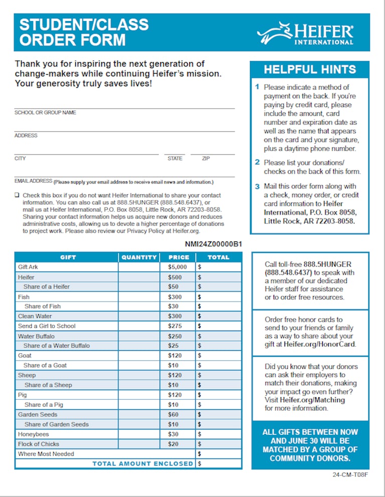 Student Class Form