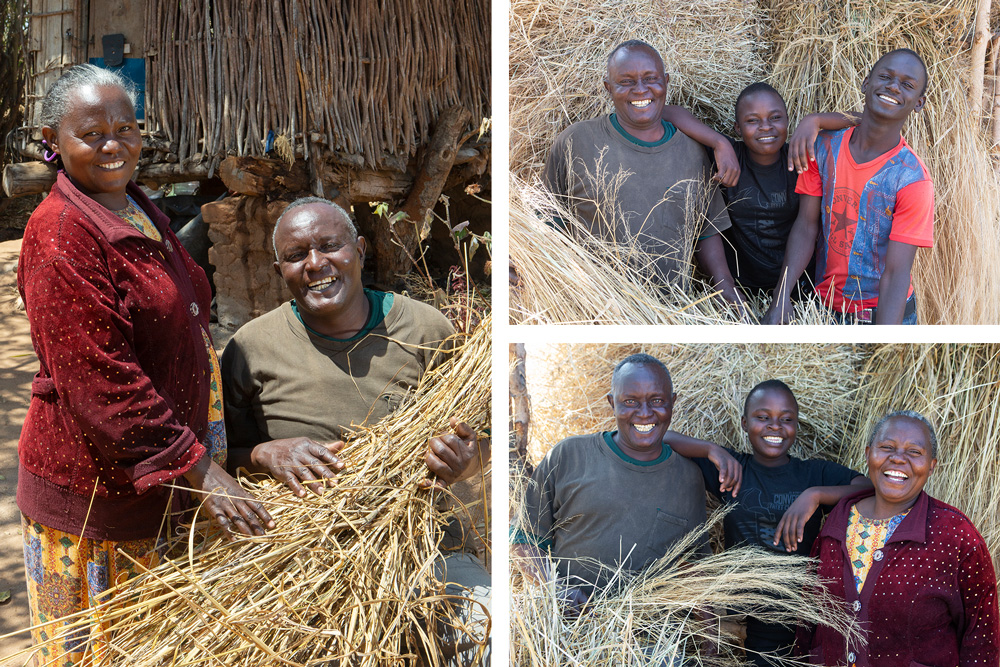 Multiple photos of Benjamin and his family smiling and laughing.