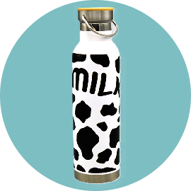 Cow Print Water Bottle